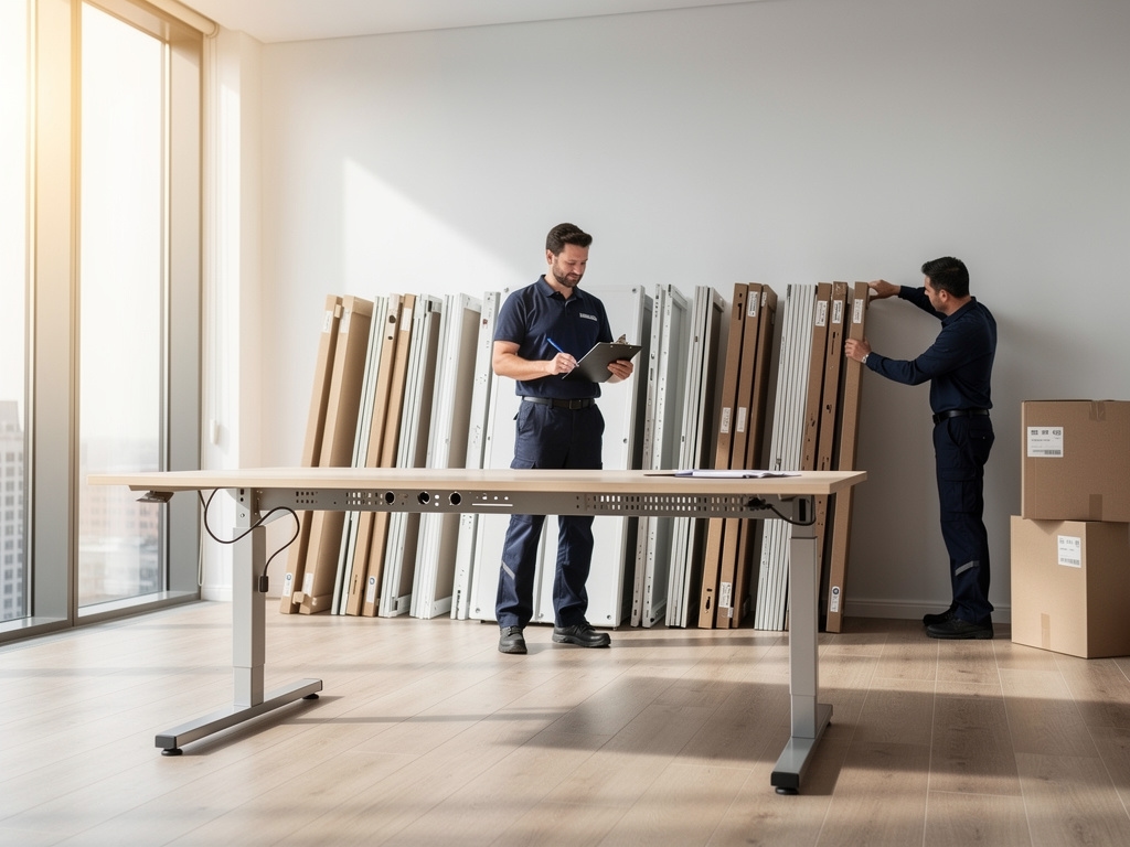 Professioneller Büroumzug mit sorgfältig verpackten Möbeln